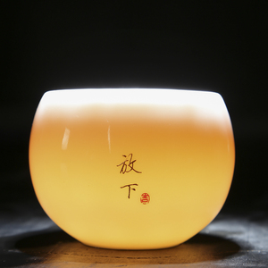 日式德化羊脂玉主人杯大号白瓷泡茶杯龙蛋杯六度茶杯功夫茶具单杯