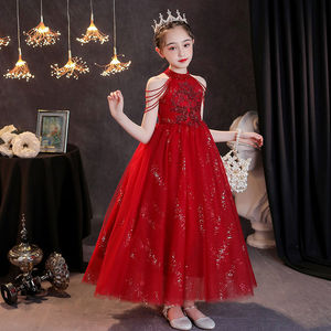 巴拉巴柆儿童礼服2024新款女童钢琴表演服装公主裙主持优雅气质走
