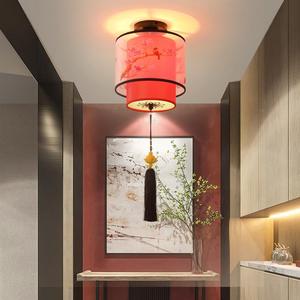 新中式阳台灯红色灯笼走廊灯过道灯入户门口灯结婚喜庆玄关灯家用