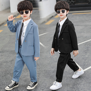 现货速发童装春装男童套装2024新款儿童韩版洋气小西装两件套男孩