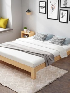 新品日式榻榻米床 矮床简约现代15米实木双人床无床头床架子无靠