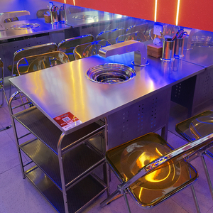 油桶桌椅烧烤烤肉下排烟炭火工业风无烟净化商用地摊火锅