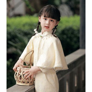 儿童旗袍2024年春夏季新款女童连衣裙小女孩改良中国风旗袍演出服