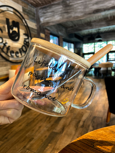 玻璃杯带盖子勺手柄咖啡杯耐热玻璃杯子牛奶杯ins风燕麦早餐杯水
