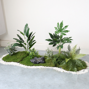 仿真苔藓绿植造景橱窗花艺装饰组合室内花槽角落假植物摆件微景观