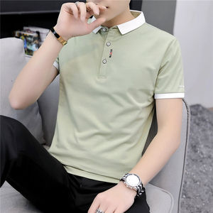 夏季短袖t恤男士韩版潮流商务polo衫衬衫领男装含棉衣服休闲半袖