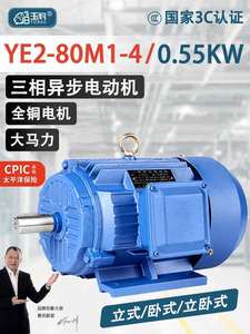 YE2系列三相异步电动机YE2-80M1-4立/卧/立卧式0.55KW4级380V电机