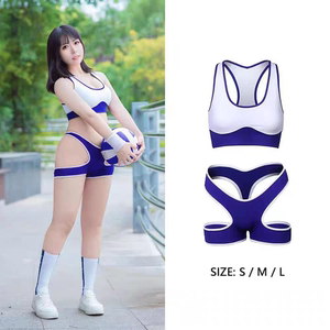 两件套日系超短体操服运动吊带背心提臀镂空性感短裤cos二次元女