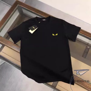 fendi/芬迪 夏季男士休闲短袖男女同款半袖刺绣小怪兽眼睛时尚t恤