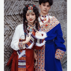 古风森系超仙全套宽松民族特色藏装藏袍情侣照旅拍男女西藏服饰