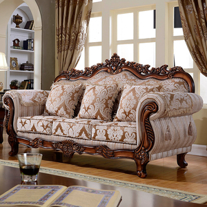 美克美家官网简欧沙发组合木整装布艺欧式沙发美式沙发客厅奢华小