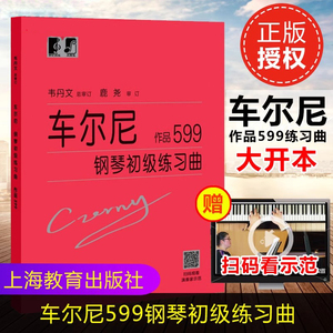 车尔尼599钢琴初级练习曲哈农拜厄钢琴基础教程书籍 大音符头大字版教材 钢琴曲谱上海教育练指法初学入门韦丹文练习钢琴书