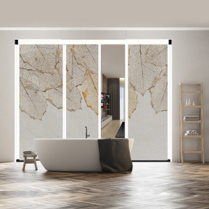 优诗曼现代简约无轨室内折叠隐形推拉门客厅卧室厨房隔断衣柜移门