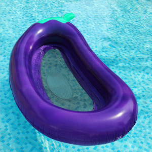 网红超大充气茄子浮床浮排成人儿童水上漂独角兽游泳圈漂浮气垫船