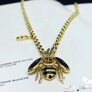 jj美国正品清仓dior迪奥男士金色小蜜蜂吊坠项链124989_阿里巴巴找货