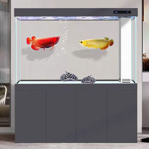 龙鱼缸中大型2024新款超白玻璃家用屏风底部过滤免换水水族箱客厅