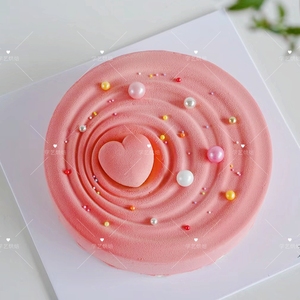 法式慕斯圆形波纹水纹涟漪蛋糕硅胶模具甜点淋面矽胶烘焙模食品级