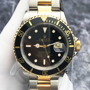 二手rolex劳力士潜航者系列16613ln间金黑水鬼手表男自动机械正品
