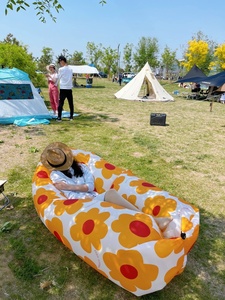 露营充气沙发太阳花户外懒人野餐躺椅便携折叠音乐节气垫床空气凳