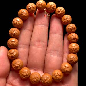 钟馗神像猴头手串男雕刻核桃文玩桃核精品浮雕核雕小籽橄榄核精雕