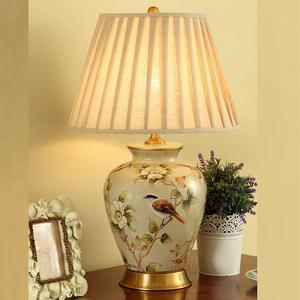 美式乡村陶瓷台灯花瓶欧式全铜复古大号温馨新中式客厅卧室床头灯