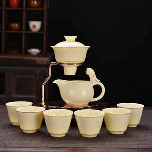 陶瓷功夫茶具套装懒人不烫手触碰自动出水创意茶壶中式宫廷风整套