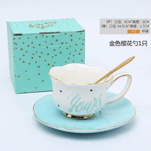 欧式波点金边咖啡杯杯碟套装英式花茶下午茶茶具杯子陶瓷带勺礼盒