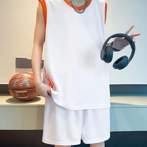 正品乔丹青少年篮球服套装男速干冰丝透气背心球衣初中高中学生跑