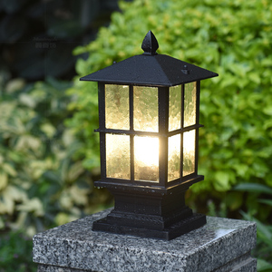 太阳能围墙柱头灯现代简约户外大门口防水柱灯别墅花园庭院门柱灯