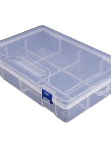 10格空盒塑料收纳盒零件分格箱透明多格电子元件长方型分类小盒子