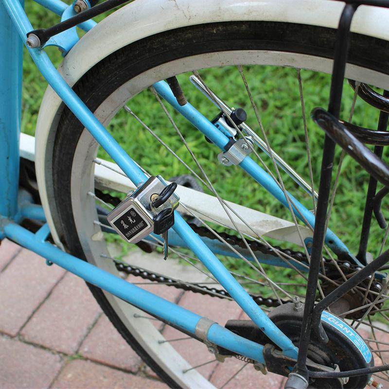 高档自行车插锁折叠车防盗锁自弹插锁 小插锁 插锁u型锁 固定式