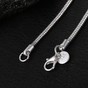 40-75cm 925 Sterling Silver 1MM/2MM/3MM solid Snake Chain Ne