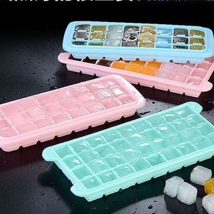 硅胶冰格制冰盒带盖自制冰棍家用小型速冻器冰箱冻冰块模具