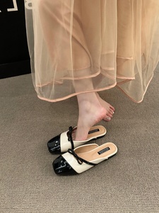 达芙妮法式平底小香风包头半拖鞋女鞋子外穿2024年春夏季懒人玛丽