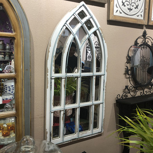 美式乡村复古铁艺假窗户欧式镜子壁挂窗镜墙饰餐厅户外民宿装饰