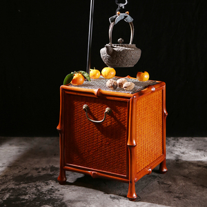 火钵筇竹碳炉围炉煮茶炉烧炭炉烤火炉茶炉家用室内茶具茶室炭炉子