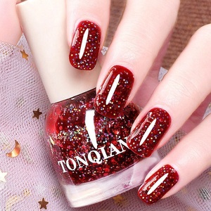 红色指甲油免烤快干持久免考显白防水不掉色闪耀红色美甲油不可剥