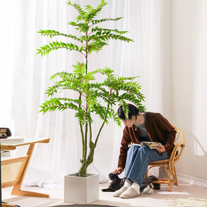 大型仿真绿植香椿树假植物盆栽客厅室内北欧风落地装饰摆件树