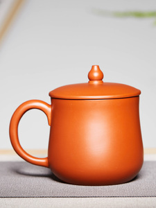 尊壶宜兴手工紫砂杯大容量带盖朱泥大容量水杯子陶瓷家用茶杯茶具