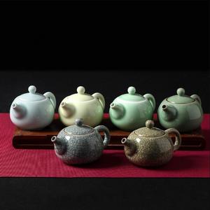 淘青瓷小茶壶哥窑冰裂釉单壶紫砂陶瓷功夫茶具简易茶壶过滤西施壶