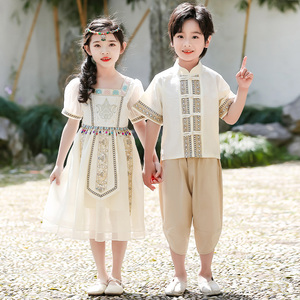 民族风套装男女孩傣族服装幼儿园小学生六一演出服古典舞汉服夏装