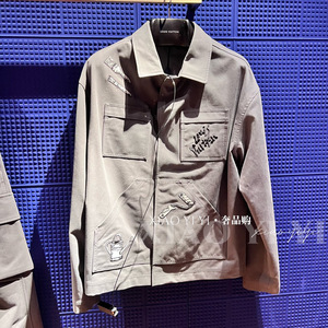 lv路易威登男女同款外套ss23新款翻领休闲工装夹克欧洲代购1ab51g