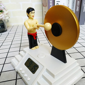 卡通强力叫醒学生敲锣打鼓闹钟静音走时数字搞怪大声闹钟起床神器