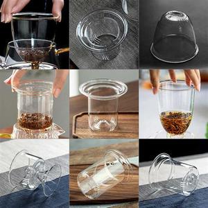 雅集三件式玻璃杯过滤内胆杯盖 耐热玻璃杯花茶壶内胆配件