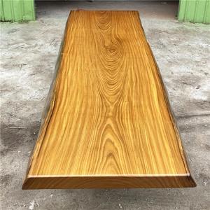 缅甸柚木王大板金丝原木家具板材实木办公会议桌餐桌茶t桌茶台2米