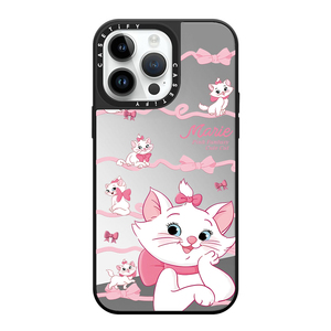 CASETi镜面联名新款粉色玛丽猫贴纸卡通可爱苹果15pro保护套适用iPhone15/14/13/12/Plus/Pro/Max防摔手机壳p
