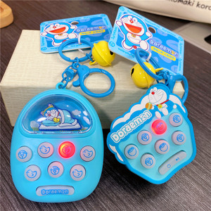 正版哆啦A梦解压地鼠机钥匙扣儿童书包挂件可爱小叮当机器猫玩具