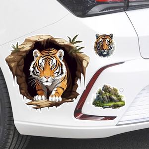 老虎车贴划痕遮挡遮盖贴纸摩托电动车大面积个性创意动物装饰贴画