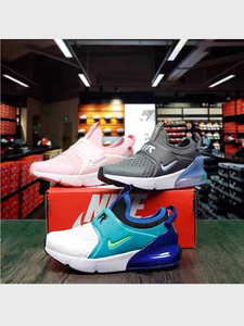 Nike耐克童鞋AIR MAX270一脚蹬男童女童减震防滑运动跑步鞋CI1107