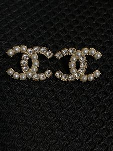 法国直邮代购Chanel香奈儿耳钉 2024新款经典字母双C镶钻耳环